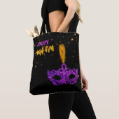 Aangepaste Violet en Sinaasappel Sparkles Mask Mar Tote Bag (Dichtbij)