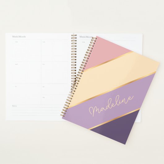 Aangepaste Violet Paarse Blush Roze Goud Art Strip Planner (Display)
