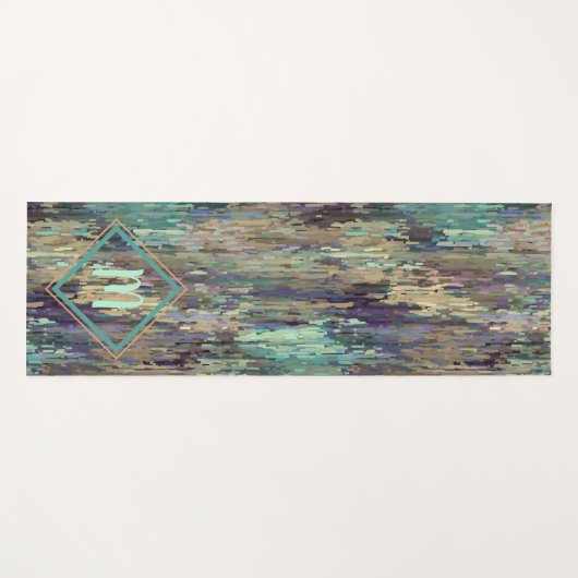 Aangepaste Violet Paarse tapes Blauwgroen Stripes  Yogamat (Voorkant (horizontaal))