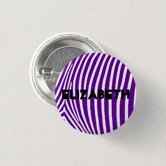 Aangepaste Violet Paarse Zebra Stripes Ronde Button 3,2 Cm (Voorkant /achterkant)