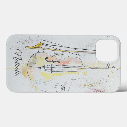 Aangepaste Violin floral Case-Mate iPhone Case (Achterkant (horizontaal))