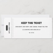 Aangepaste VIP 21e verjaardagsfeesticket Kaart (Achterkant)
