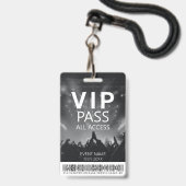 Aangepaste VIP All Access Barcode Zwart & Wit Badge (Voorzijde met lanyard)