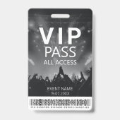 Aangepaste VIP All Access Barcode Zwart & Wit Badge (Voorzijde)