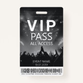 Aangepaste VIP All Access Barcode Zwart & Wit Badge (Voorkant)