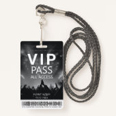 Aangepaste VIP All Access Barcode Zwart & Wit Badge (Voorkant met draagriem)