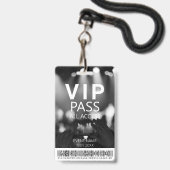 Aangepaste VIP All Access Barcode Zwart & Wit Boke Badge (Voorzijde met lanyard)