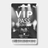 Aangepaste VIP All Access Barcode Zwart & Wit Boke Badge (Voorzijde)