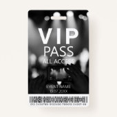 Aangepaste VIP All Access Barcode Zwart & Wit Boke Badge (Voorkant)