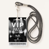 Aangepaste VIP All Access Barcode Zwart & Wit Boke Badge (Voorkant met draagriem)