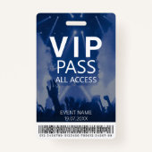 Aangepaste VIP All Access Blue Badge met Barcode (Voorkant)