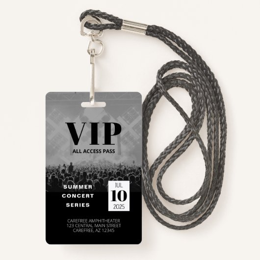 Aangepaste VIP All Access Concern Badge (Voorkant met draagriem)