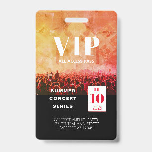 Aangepaste VIP All Access Concern Badge