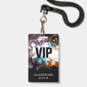 Aangepaste VIP All Access Concert Badge Uitnodigin (Voorkant met koord)