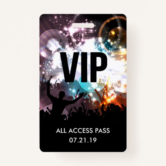 Aangepaste VIP All Access Concert Badge Uitnodigin (Voorkant)