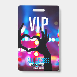 Aangepaste VIP All-Access Concert Event Pas Hart Badge