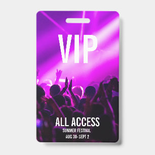Aangepaste VIP All-Access Concert Event Pas Paars Badge