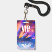 Aangepaste VIP All-Access Concert Event Pass Kleur Badge (Voorkant met koord)