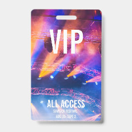 Aangepaste VIP All-Access Concert Event Pass Kleur Badge