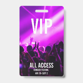 Aangepaste VIP All-Access Concert Event Pass Paars Badge
