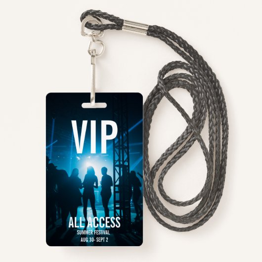 Aangepaste VIP All-Access Concert Event Pass Vrouw Badge (Voorkant met draagriem)