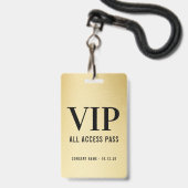 Aangepaste VIP All Access Concert Faux Gold Badge (Voorkant met koord)