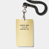 Aangepaste VIP All Access Concert Faux Gold Badge (Achterkant met koord)