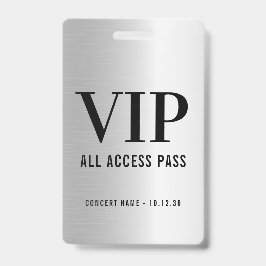 Aangepaste VIP All Access Concert Faux Silver Badge