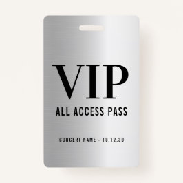 Aangepaste VIP All Access Concert Faux Silver Badge