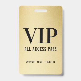 Aangepaste VIP All Access Concert Nepgoud Badge