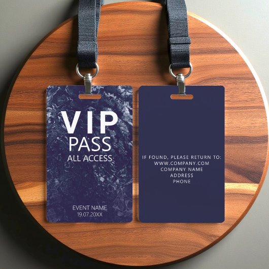 Aangepaste VIP All Access Event Blue Marble Badge