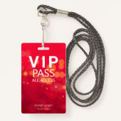 Aangepaste VIP All Access Event Bokeh Orbs Rood Badge (Voorkant met draagriem)
