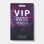 Aangepaste VIP All Access Event Concert Paarse Badge (Voorkant)