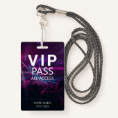 Aangepaste VIP All Access Event Concert Paarse Badge (Voorkant met draagriem)