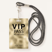 Aangepaste VIP All Access Event Gold Foil badge (Voorkant met draagriem)