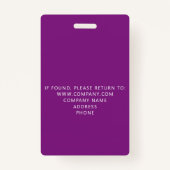 Aangepaste VIP All Access Event Paars Badge (Achterkant)