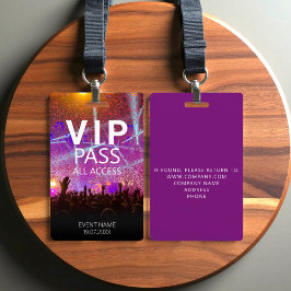 Aangepaste VIP All Access Event Paars Badge