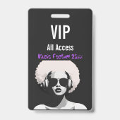 Aangepaste VIP All Access Festival Badge (Achterkant)