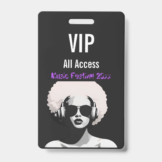 Aangepaste VIP All Access Festival Badge (Voorzijde)