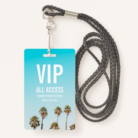 Aangepaste VIP All Access Festival Pass Concern Ba Badge (Voorkant met draagriem)
