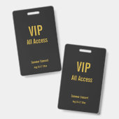 Aangepaste VIP All Access Festivalpas Concert Badg Badge (Voor- en achterkant)