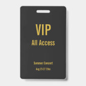 Aangepaste VIP All Access Festivalpas Concert Badg Badge (Achterkant)
