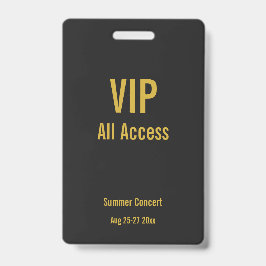 Aangepaste VIP All Access Festivalpas Concert Badg Badge