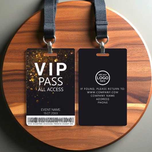 Aangepaste VIP All Access Glitter Badge met Barcod