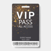 Aangepaste VIP All Access Glitter Badge met Barcod (Voorzijde)