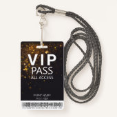 Aangepaste VIP All Access Glitter Badge met Barcod (Voorkant met draagriem)