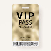 Aangepaste VIP All Access Gold Folie Badge | stree (Voorkant)