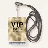 Aangepaste VIP All Access Gold Folie Badge | stree (Voorkant met draagriem)