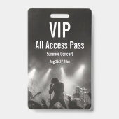 Aangepaste VIP All Access Pas Concert Badge (Achterkant)