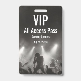 Aangepaste VIP All Access Pas Concert Badge